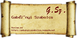 Gabányi Szabolcs névjegykártya